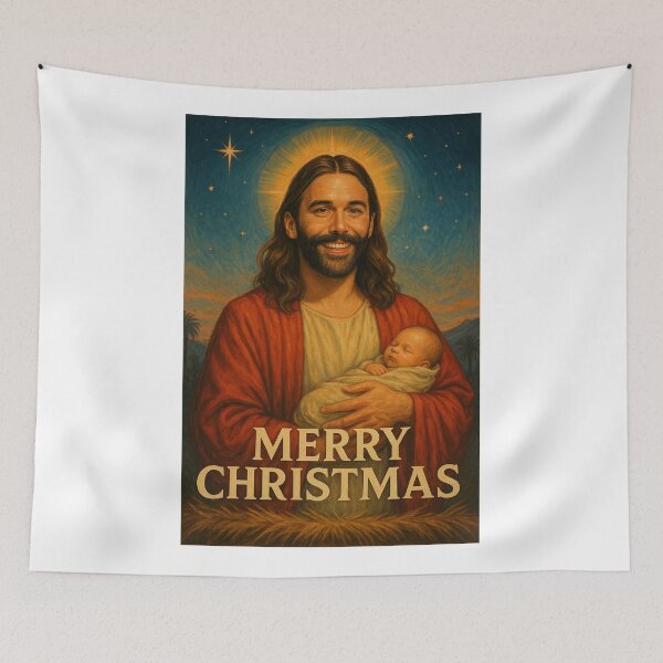 Item preview, Jonathan Van Ness as Jesus with Baby designed and sold by Aryabek.