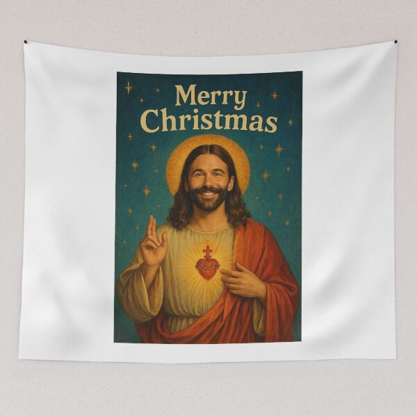 Item preview, Jonathan Van Ness as Sacred Heart Jesus Holiday Portrait designed and sold by Aryabek.