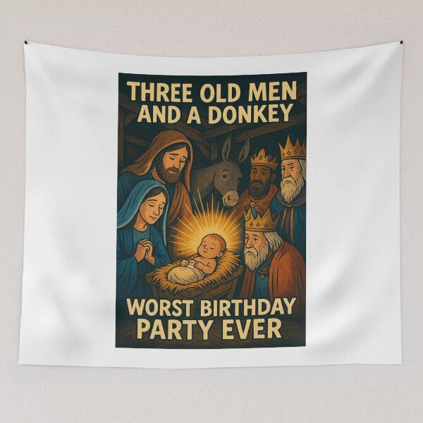 Item preview, Three Old Men and a Donkey Nativity Parody Christian designed and sold by Aryabek.