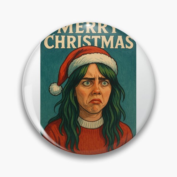 Item preview, Billie Eilish Christmas Card with Moody Expression designed and sold by Aryabek.