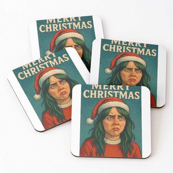 Item preview, Billie Eilish Christmas Card with Moody Expression designed and sold by Aryabek.