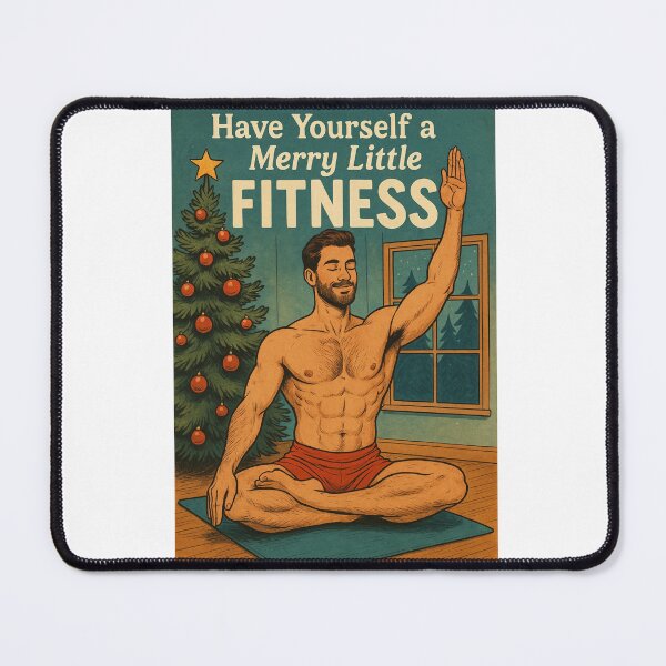Item preview, Christmas Yoga Pose with Fit Santa and Tree designed and sold by Aryabek.