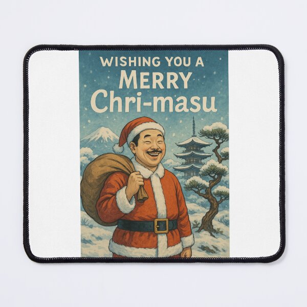 Item preview, Japanese Christmas Santa with Mount Fuji and Pagoda designed and sold by Aryabek.