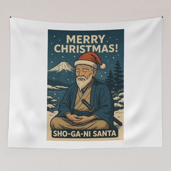 Item preview, Sho-Ga-Ni Japan Santa Christmas with Mount Fuji designed and sold by Aryabek.