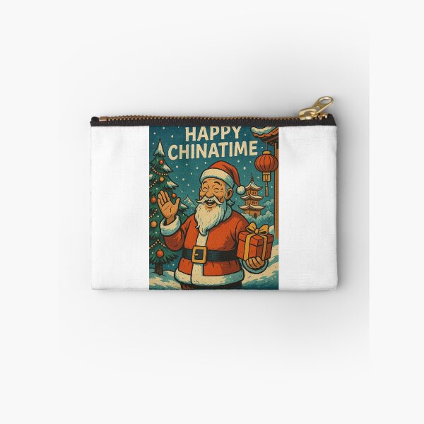 Item preview, Confucius Santa Card with Chinese Pagoda and Lantern designed and sold by Aryabek.