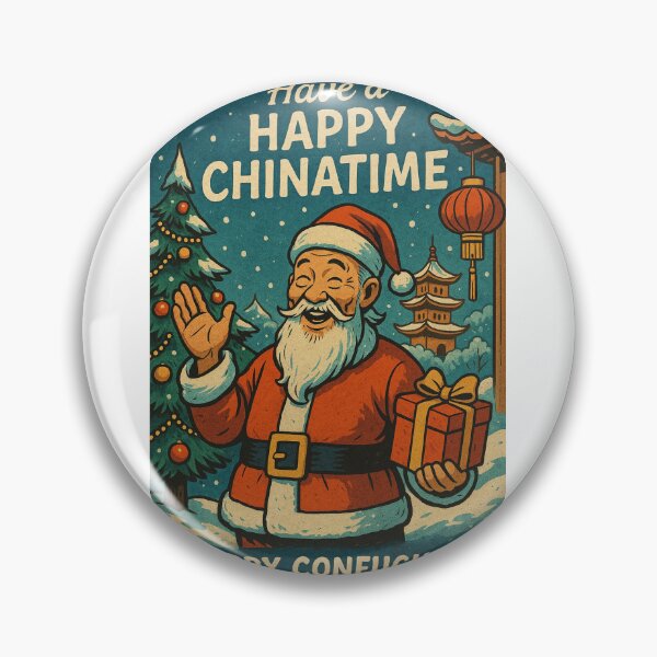 Item preview, Confucius Santa Card with Chinese Pagoda and Lantern designed and sold by Aryabek.
