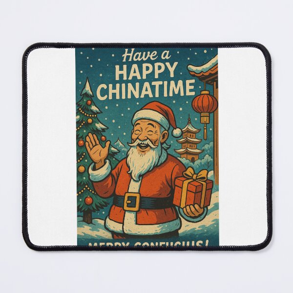 Item preview, Confucius Santa Card with Chinese Pagoda and Lantern designed and sold by Aryabek.