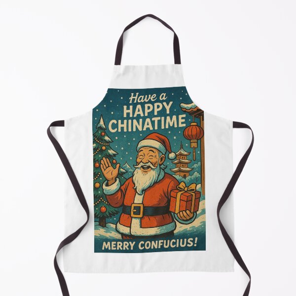 Item preview, Confucius Santa Card with Chinese Pagoda and Lantern designed and sold by Aryabek.