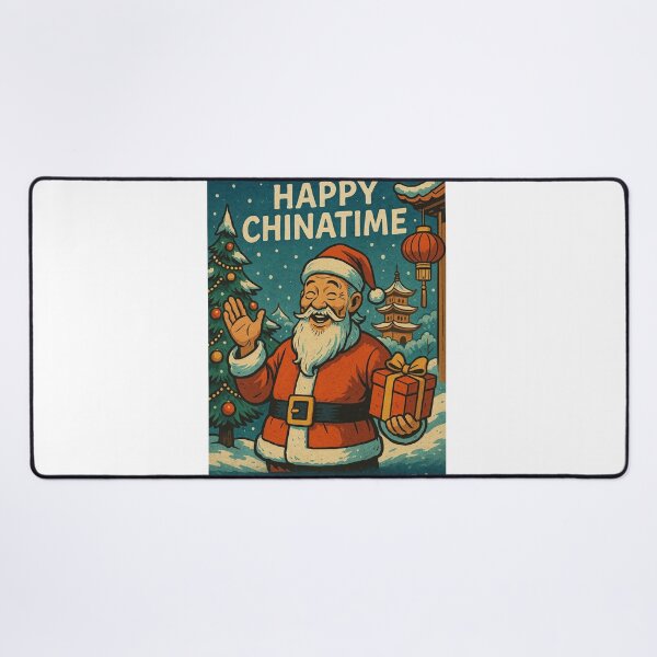 Item preview, Confucius Santa Card with Chinese Pagoda and Lantern designed and sold by Aryabek.