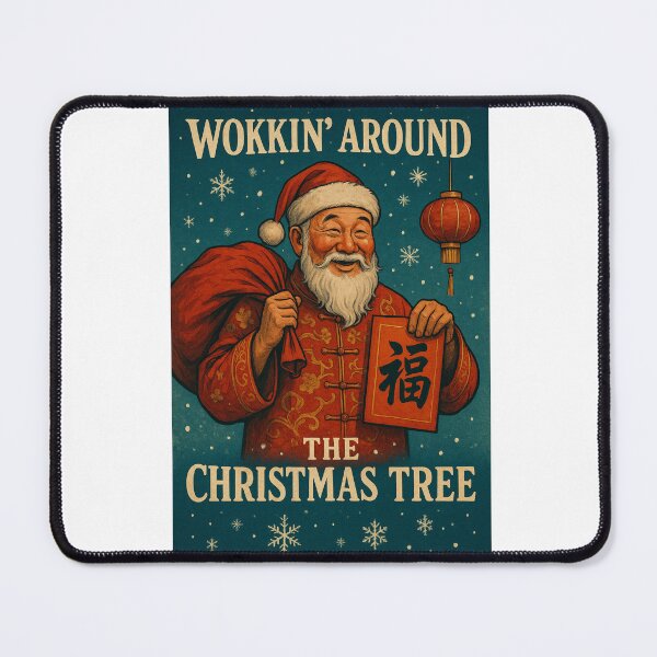 Item preview, Chinese-Inspired Santa Card with Fu Symbol and Lantern designed and sold by Aryabek.
