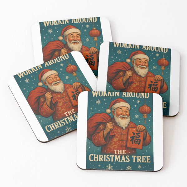 Item preview, Chinese-Inspired Santa Card with Fu Symbol and Lantern designed and sold by Aryabek.