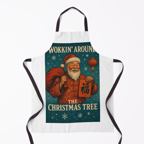 Item preview, Chinese-Inspired Santa Card with Fu Symbol and Lantern designed and sold by Aryabek.