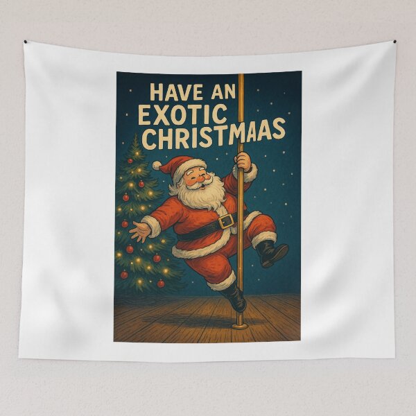Item preview, Santa Pole Dancing Inappropriate with Christmas Tree designed and sold by Aryabek.
