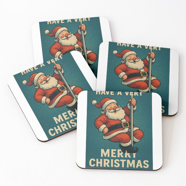 Item preview, Playful Santa Spinning on Christmas Inappropriate Pole Card designed and sold by Aryabek.