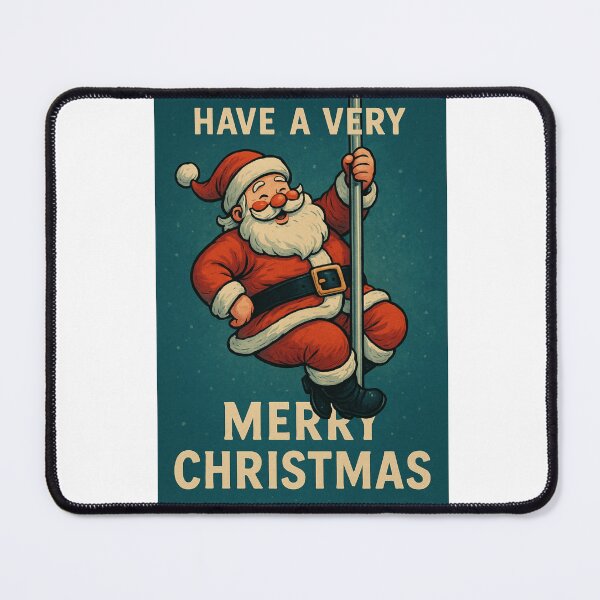 Item preview, Playful Santa Spinning on Christmas Inappropriate Pole Card designed and sold by Aryabek.