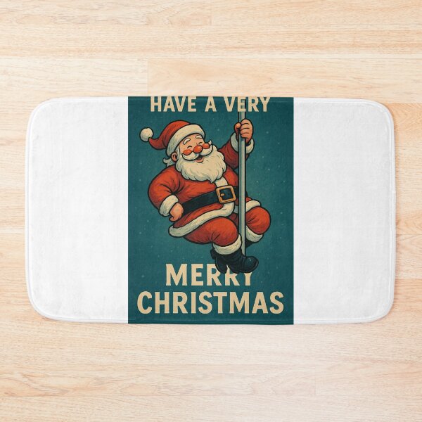 Item preview, Playful Santa Spinning on Christmas Inappropriate Pole Card designed and sold by Aryabek.