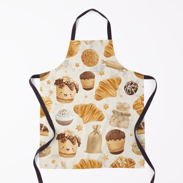 Item preview, Rustic Watercolor Bakery Goods and Croissant Sepia Pattern designed and sold by MoonlitDoodles1.