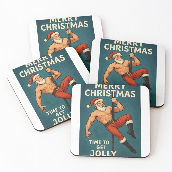 Item preview, Time to Get Jolly Christmas Card with Buff Santa designed and sold by Aryabek.