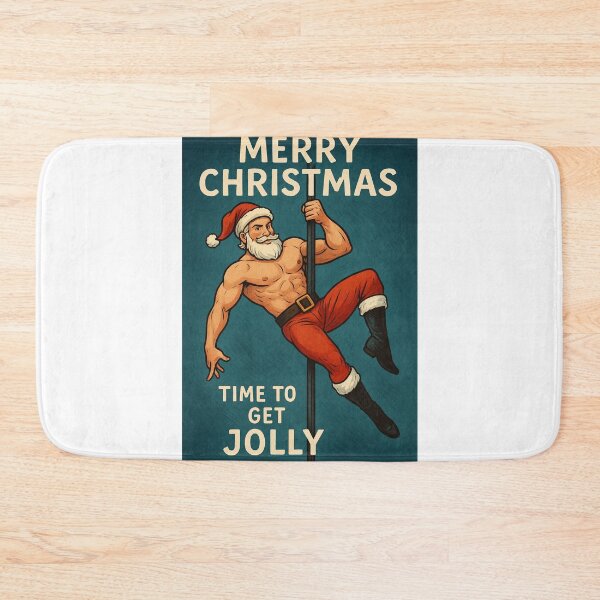 Item preview, Time to Get Jolly Christmas Card with Buff Santa designed and sold by Aryabek.