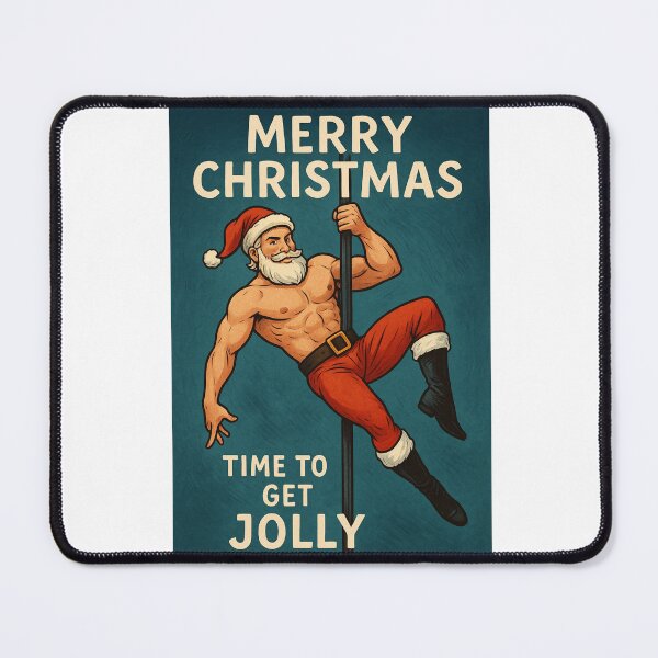 Item preview, Time to Get Jolly Christmas Card with Buff Santa designed and sold by Aryabek.