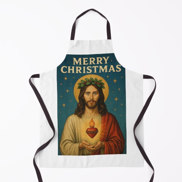 Item preview, Sacred Heart Christmas Card Featuring Jared Leto Jesus Portrait designed and sold by Aryabek.