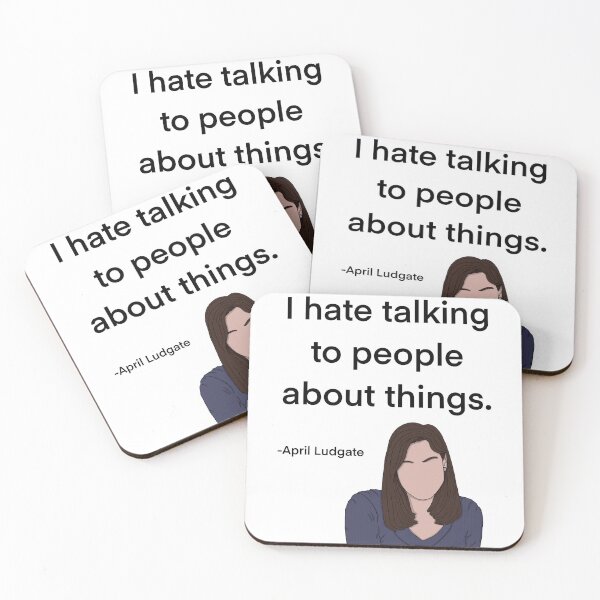 Item preview, April Ludgate Quote, talking to people designed and sold by Alyssabutcherart.