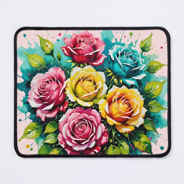 Item preview, Turquoise Rose Splash Abstract Painting designed and sold by KiwiArtistDK.