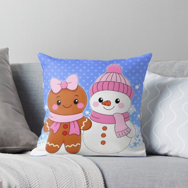 Item preview, White Christmas snowman and gingerbread cookie designed and sold by loveiscosmic.