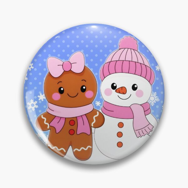 Item preview, White Christmas snowman and gingerbread cookie designed and sold by loveiscosmic.