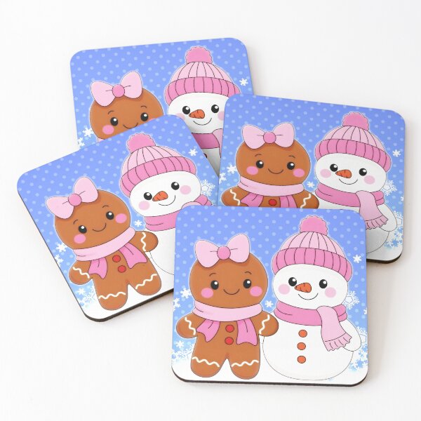 Item preview, White Christmas snowman and gingerbread cookie designed and sold by loveiscosmic.