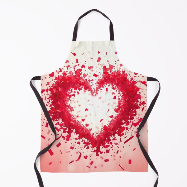 Item preview, A heart shape formed from red confetti against a lighter red background, with scattered pieces around designed and sold by homydesign.