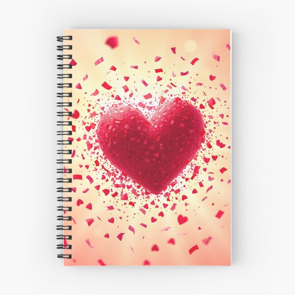 Item preview, A textured, 3D heart surrounded by exploding red confetti against a warm, glowing background with bokeh effects designed and sold by homydesign.