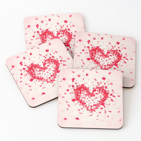 Item preview, An explosion of red confetti forming a heart shape against a light background, with scattered pieces around designed and sold by homydesign.