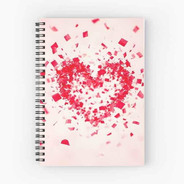 Item preview, An explosion of red confetti forming a heart shape against a light background, with scattered pieces around designed and sold by homydesign.