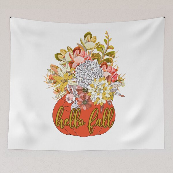 Item preview, "Hello Fall! Floral Pumpkin" designed and sold by wildwhimsical.