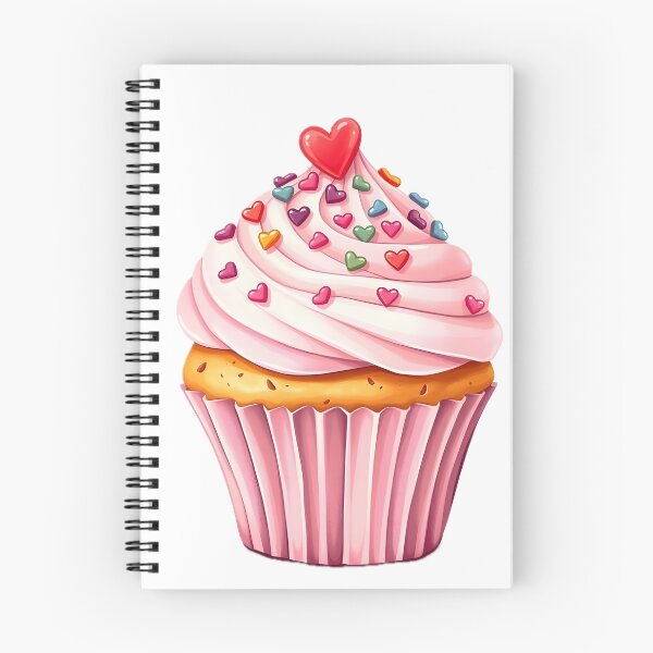 Item preview, A delightful cupcake with pink frosting and heart-shaped sprinkles, topped with a red heart, against a light background designed and sold by homydesign.