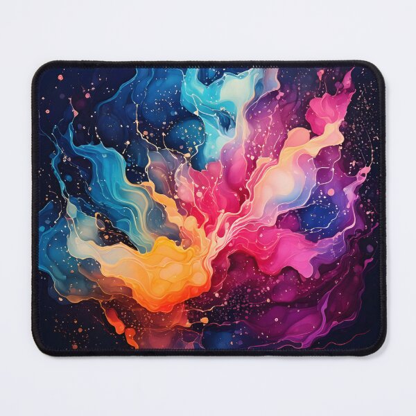 Item preview, Abstract splash of vibrant watercolor hues in swirling patterns against a dark backdrop designed and sold by homydesign.