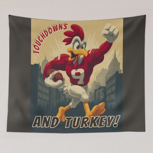 Item preview, Touchdowns & Turkey! Gridiron Gobbler Mascot designed and sold by ArgentoArt.