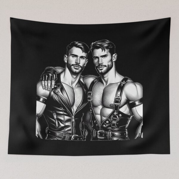 Item preview, Gay Leather Bar Pride "Lars & Johan" Leder Bar Berlin Pride Graphic Design designed and sold by ItsAKinkThing.