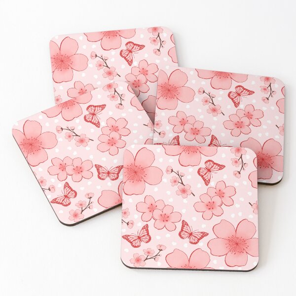 Item preview,  Sakura Flowers White Hearts  designed and sold by CandyAppleCats.