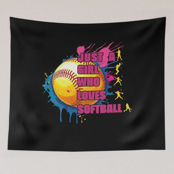 Artikelvorschau, Einfach ein Mädchen, das Softball liebt – Neonfarben-Splash-Design entworfen und verkauft von LarryMBrown.