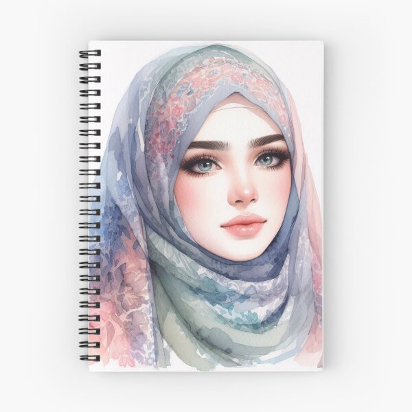 Item preview, Watercolor painting of a person with a floral scarf designed and sold by homydesign.