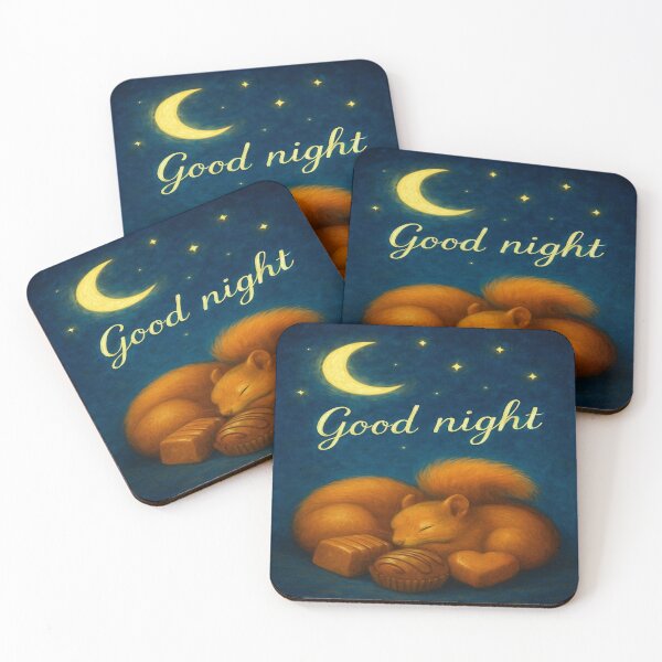 Item preview, Goodnight chocolate squirrels with moon and stars designed and sold by Ecosetereos.