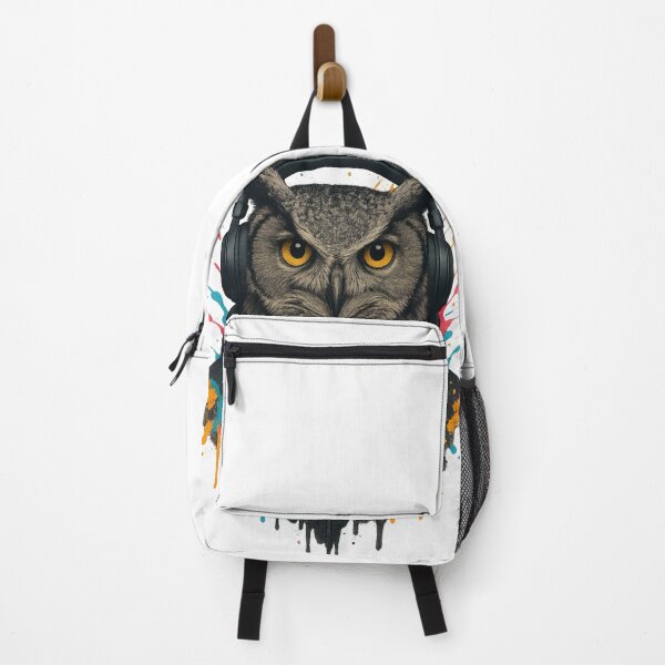 Item preview, Night Owl Beats – Owl with Headphones & Hoodie (Color Splash Street Art) designed and sold by thtCMRAguy.