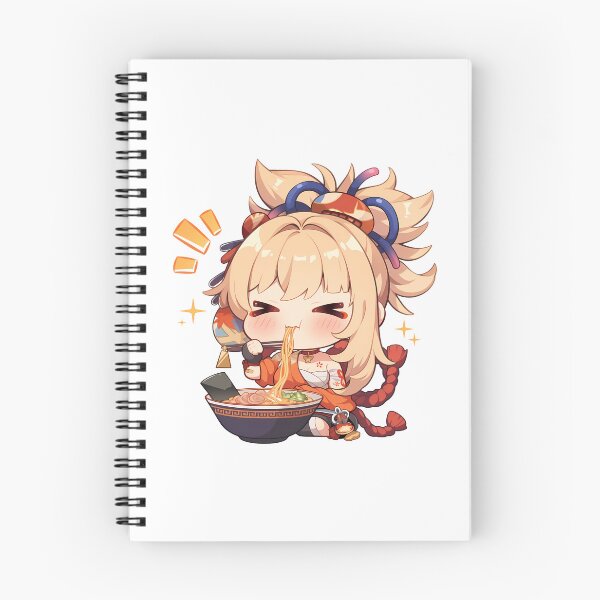 Item preview, Game Yoimiya Cheerful Chibi Girl Eating Ramen Genshin Impact Anime designed and sold by Raslbazola.