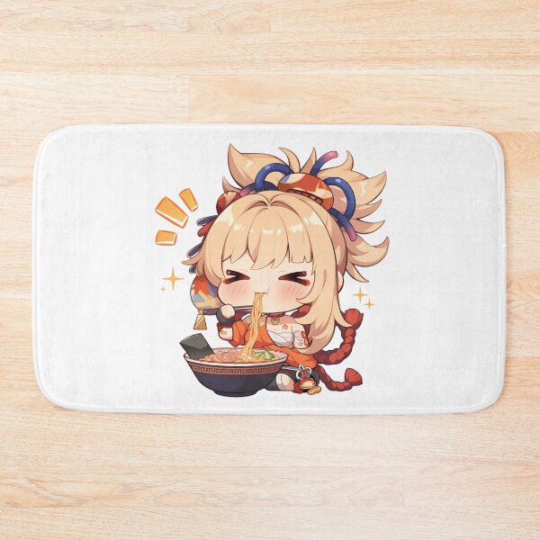 Item preview, Game Yoimiya Cheerful Chibi Girl Eating Ramen Genshin Impact Anime designed and sold by Raslbazola.