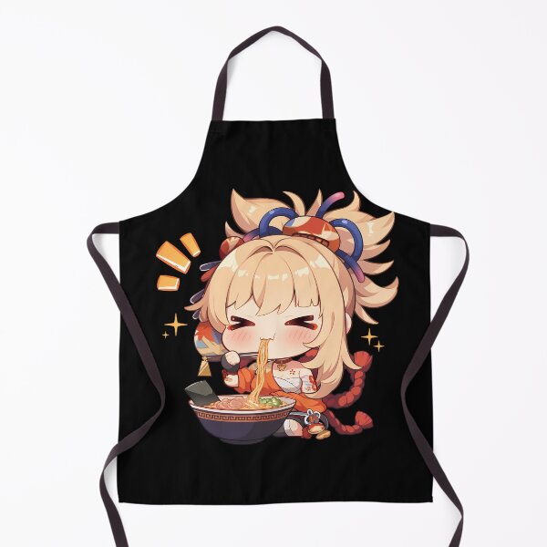 Item preview, Game Yoimiya Cheerful Chibi Girl Eating Ramen Genshin Impact Anime designed and sold by Raslbazola.