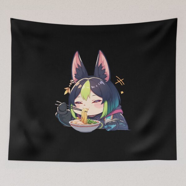 Item preview, Game Tighnari Chibi Forest Guide Eating Ramen Genshin Impact Anime designed and sold by Raslbazola.