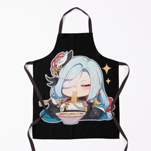 Item preview, Shenhe Elegant Chibi Eating Ramen Genshin Impact Anime designed and sold by Raslbazola.