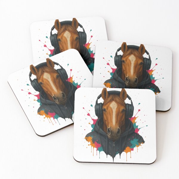Item preview, Horse Beats – Headphone Horse in Hoodie (Color Splash Street Art) designed and sold by thtCMRAguy.